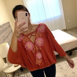 NWT Free People orange tunic top